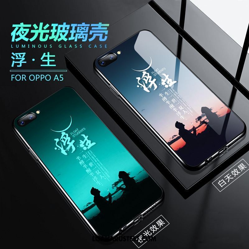 Oppo A5 Kuoret Murtumaton Sininen Suojaus Pehmeä Neste Lasi Halvat