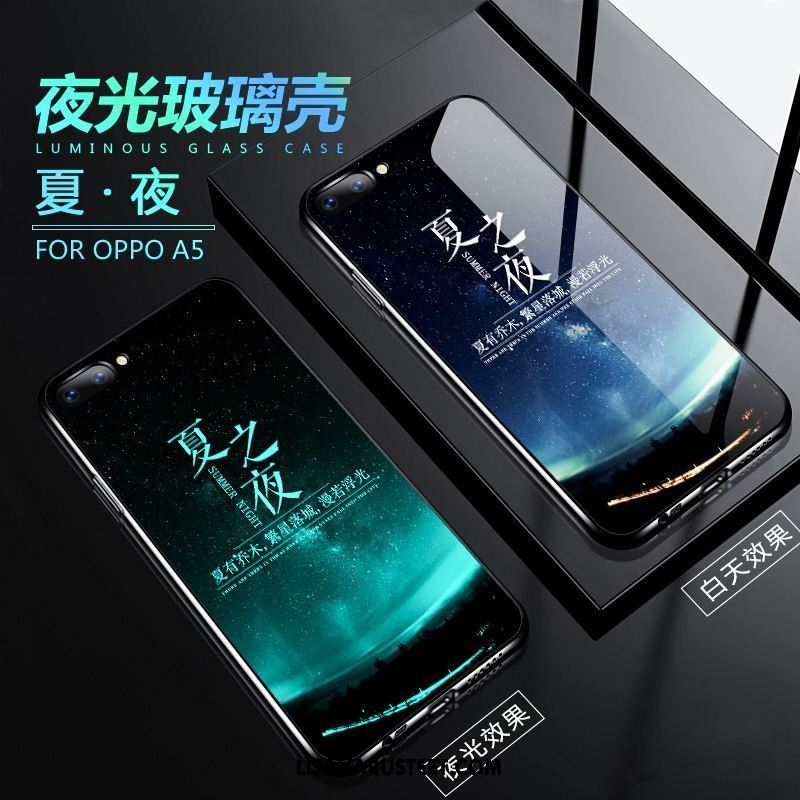 Oppo A5 Kuoret Murtumaton Sininen Suojaus Pehmeä Neste Lasi Halvat
