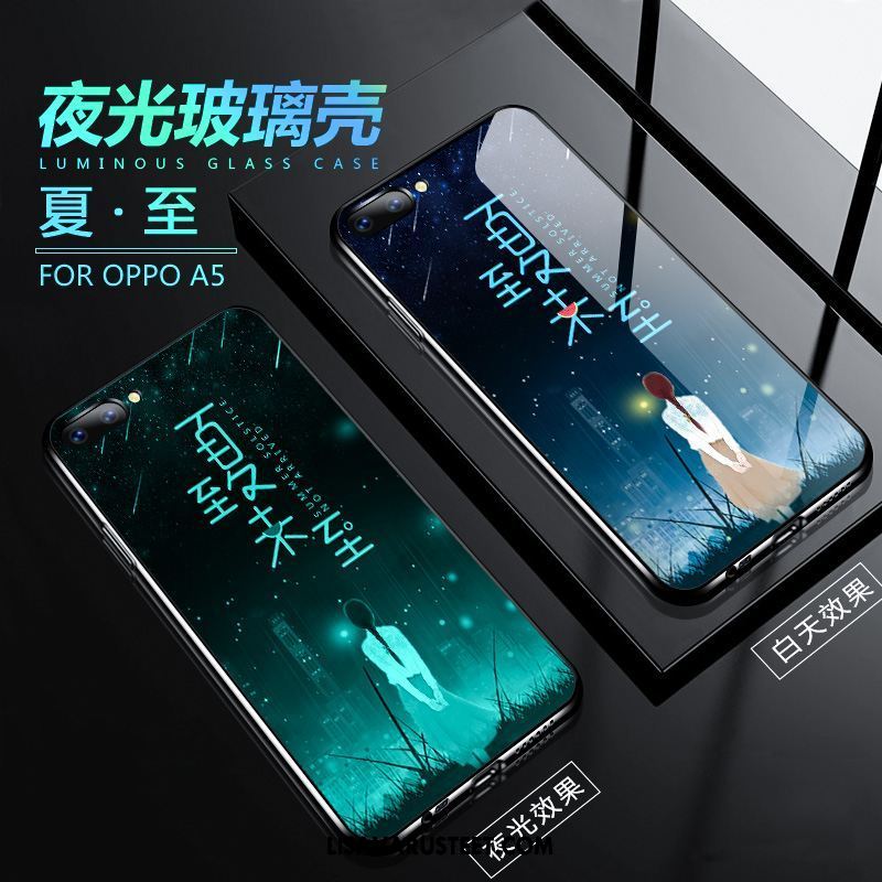 Oppo A5 Kuoret Murtumaton Sininen Suojaus Pehmeä Neste Lasi Halvat