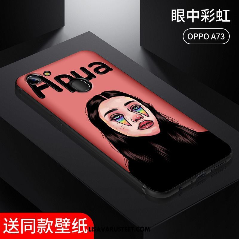 Oppo A73 Kuoret Hauska Kohokuviointi Puhelimen Vaalean Net Red Kuori Osta