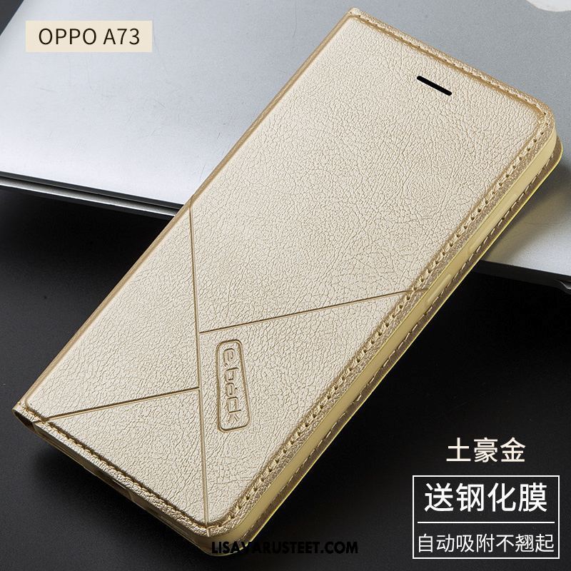 Oppo A73 Kuoret Suojaus Kotelo Musta Nahkakotelo Kuori Osta