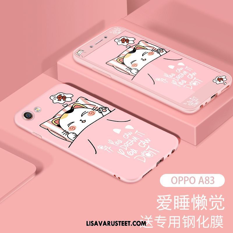 Oppo A83 Kuoret Kohokuviointi Karkaisu Puhelimen Vihreä Trendi Kuori Halpa