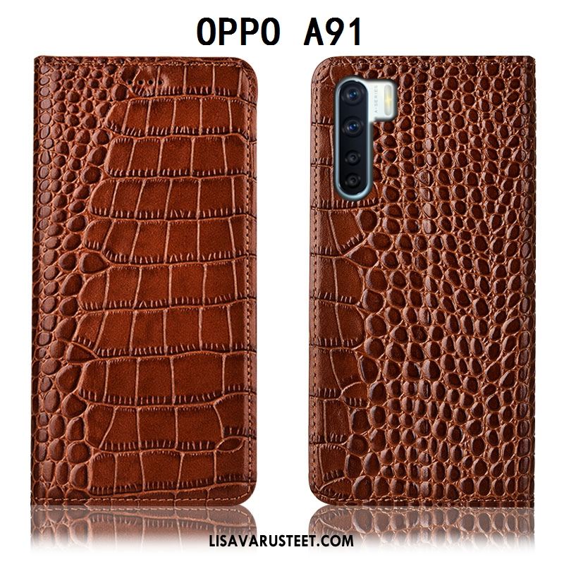 Oppo A91 Kuoret Suojaus All Inclusive Kotelo Nahkakotelo Puhelimen Kuori Verkossa