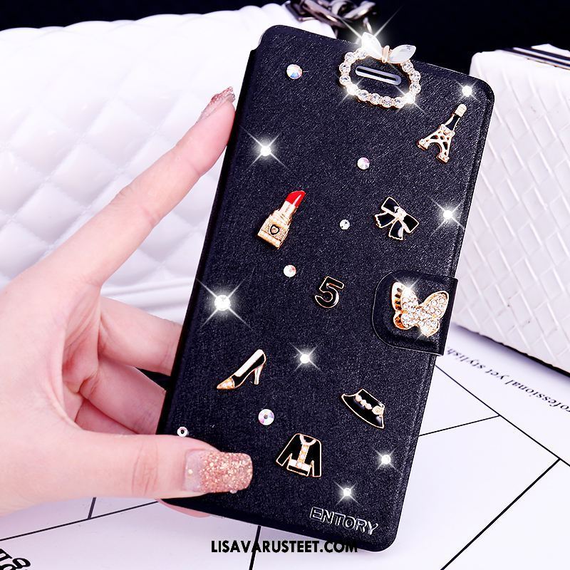 Oppo Ax5 Kuoret Punainen Puhelimen Nahkakotelo Rhinestone Inlay Kuori Verkossa