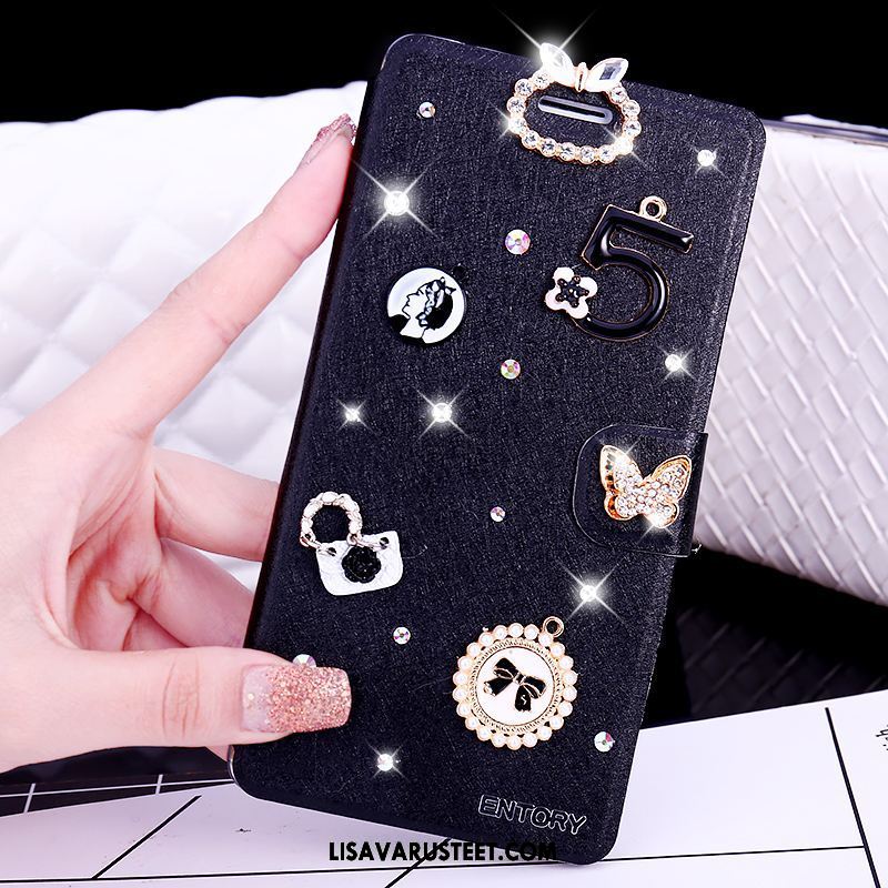 Oppo Ax5 Kuoret Punainen Puhelimen Nahkakotelo Rhinestone Inlay Kuori Verkossa