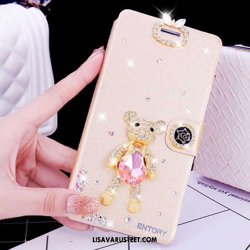 Oppo Ax5 Kuoret Punainen Puhelimen Nahkakotelo Rhinestone Inlay Kuori Verkossa