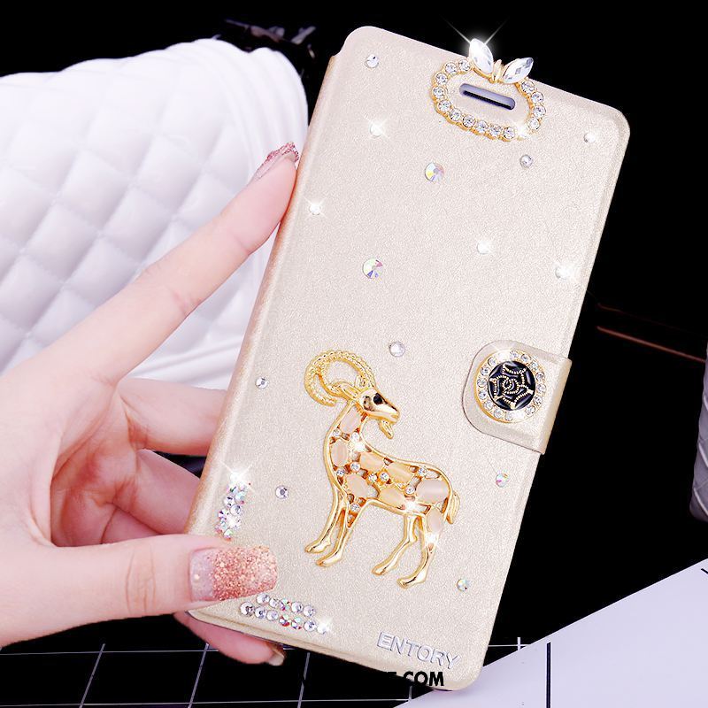 Oppo Ax5 Kuoret Punainen Puhelimen Nahkakotelo Rhinestone Inlay Kuori Verkossa