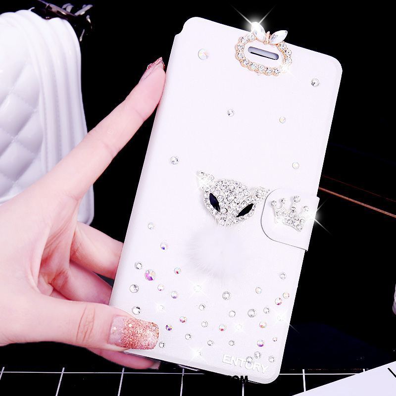 Oppo Ax5 Kuoret Punainen Puhelimen Nahkakotelo Rhinestone Inlay Kuori Verkossa