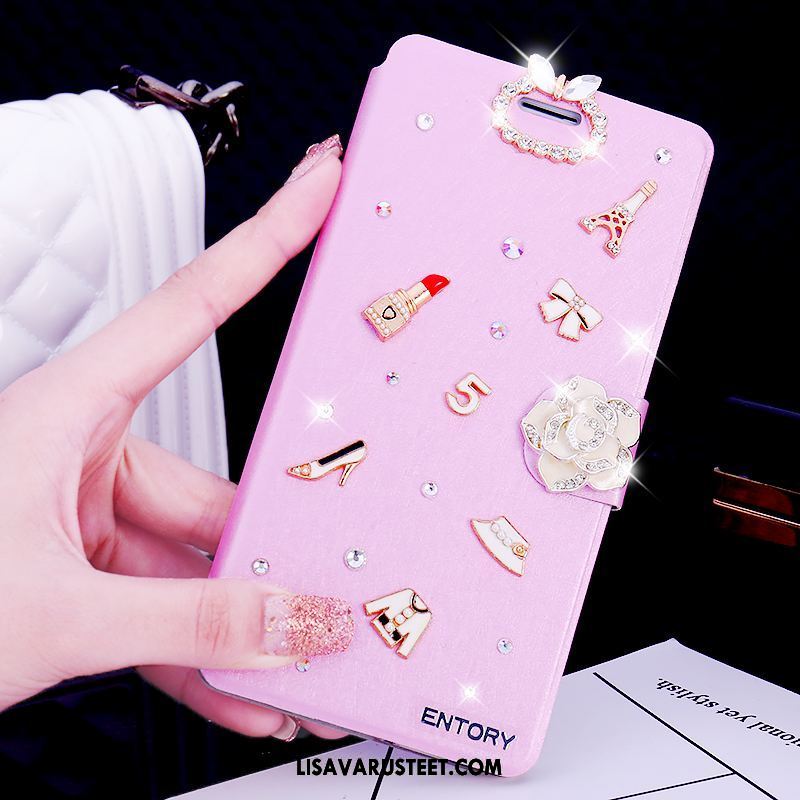 Oppo Ax5 Kuoret Punainen Puhelimen Nahkakotelo Rhinestone Inlay Kuori Verkossa