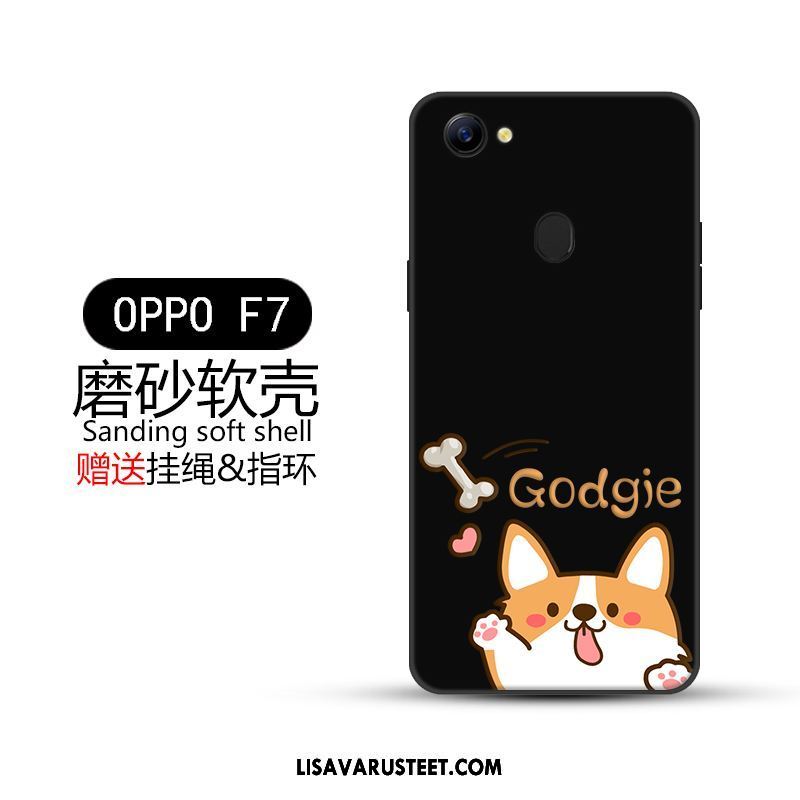 Oppo F7 Kuoret Luova Musta Kotelo Murtumaton Pesty Suede Kuori Verkossa