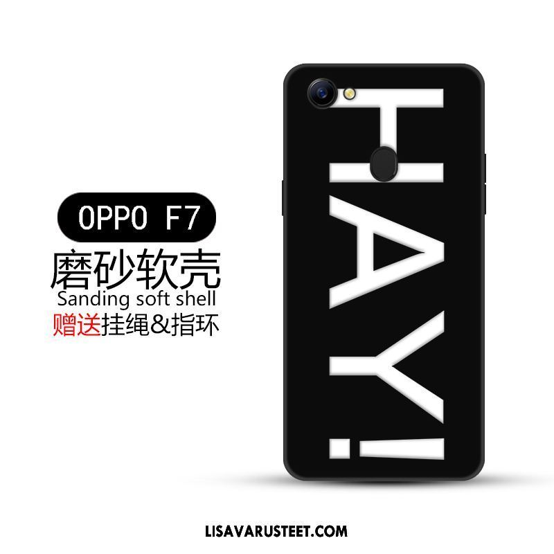 Oppo F7 Kuoret Luova Musta Kotelo Murtumaton Pesty Suede Kuori Verkossa