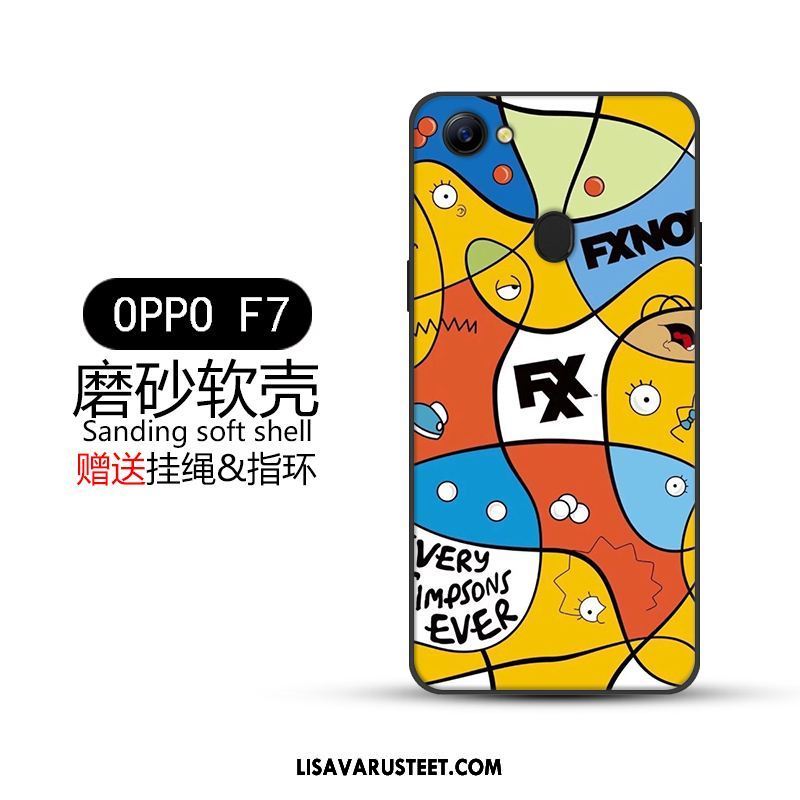 Oppo F7 Kuoret Luova Musta Kotelo Murtumaton Pesty Suede Kuori Verkossa