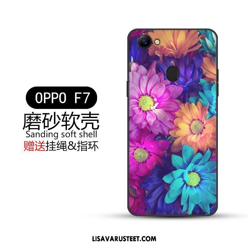 Oppo F7 Kuoret Luova Musta Kotelo Murtumaton Pesty Suede Kuori Verkossa