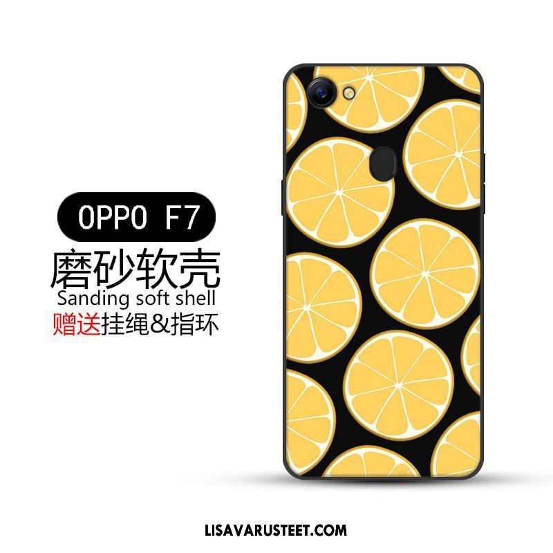 Oppo F7 Kuoret Luova Musta Kotelo Murtumaton Pesty Suede Kuori Verkossa