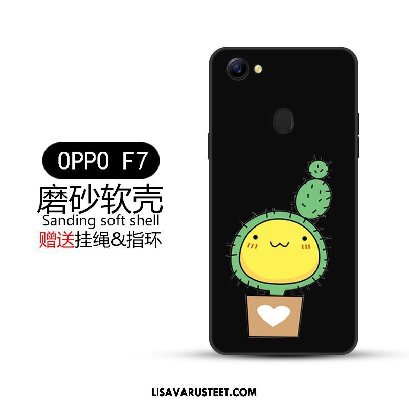 Oppo F7 Kuoret Luova Musta Kotelo Murtumaton Pesty Suede Kuori Verkossa