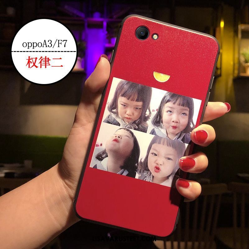 Oppo F7 Kuoret Murtumaton Net Red All Inclusive Pesty Suede Puhelimen Osta