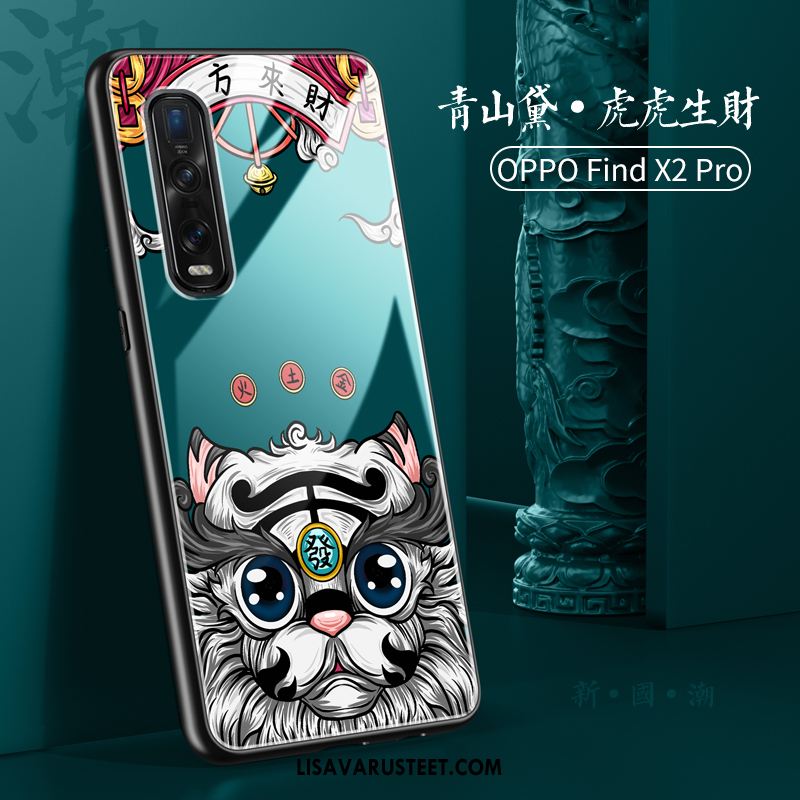 Oppo Find X2 Pro Kuoret Trendi Musta Kuori Lasi Silikoni Verkossa