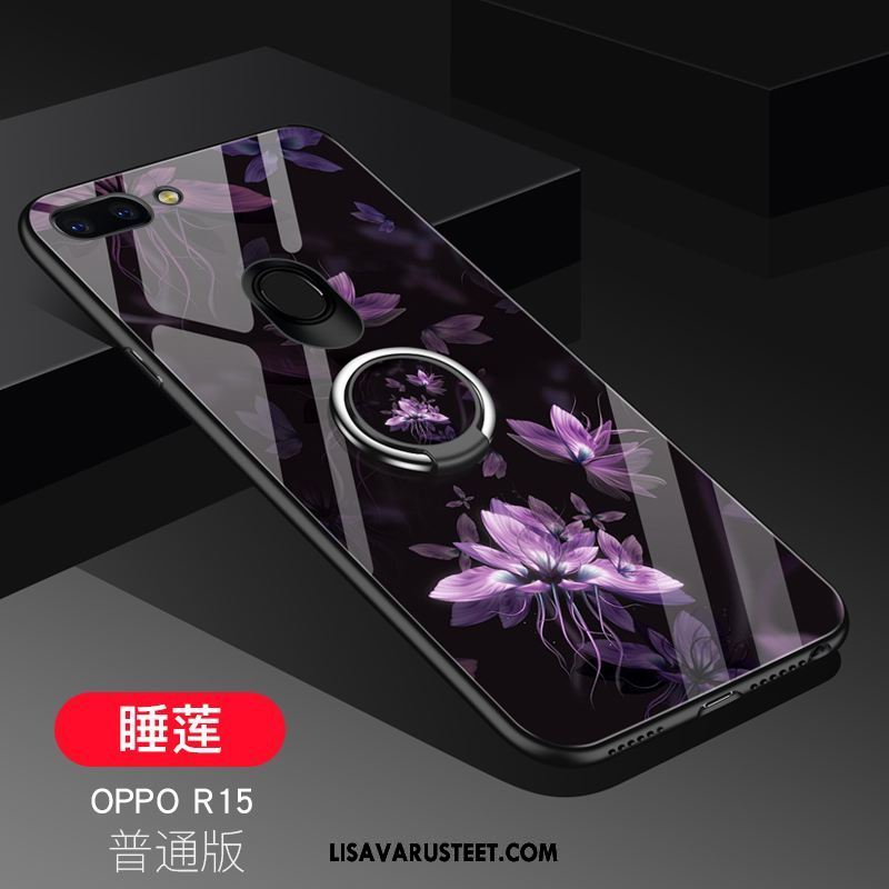 Oppo R15 Kuoret Ihana Sininen Kotelo Murtumaton Pesty Suede Kuori Halpa