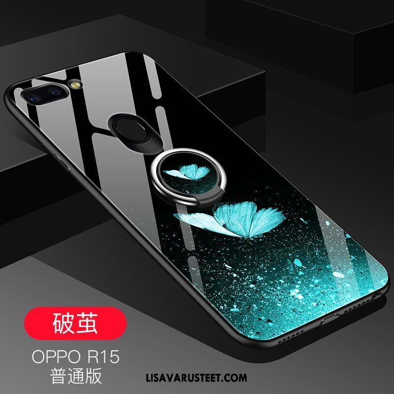 Oppo R15 Kuoret Ihana Sininen Kotelo Murtumaton Pesty Suede Kuori Halpa