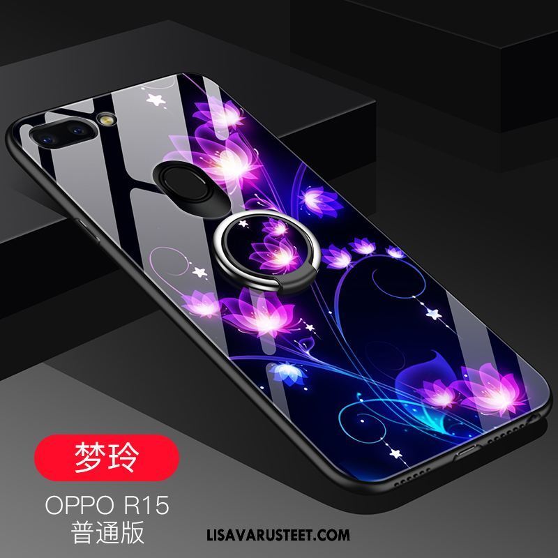 Oppo R15 Kuoret Ihana Sininen Kotelo Murtumaton Pesty Suede Kuori Halpa