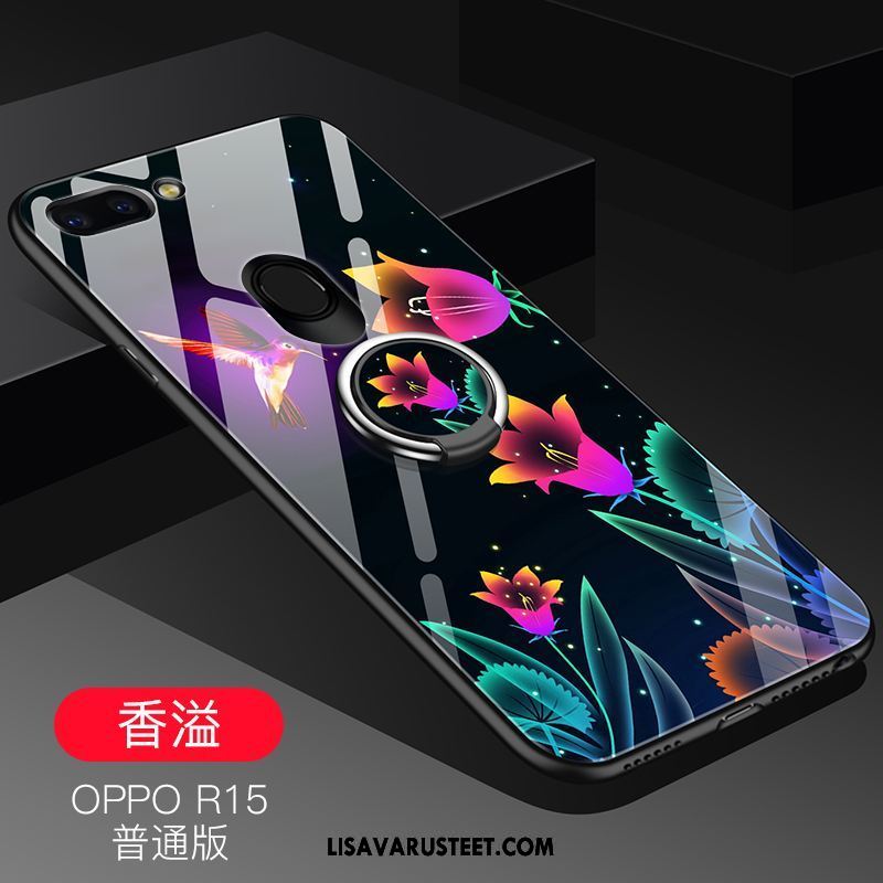 Oppo R15 Kuoret Ihana Sininen Kotelo Murtumaton Pesty Suede Kuori Halpa