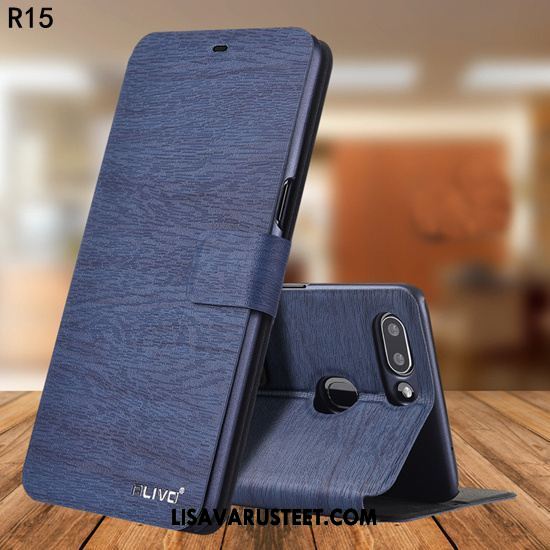 Oppo R15 Kuoret Nahkakotelo Suojaus Pesty Suede Murtumaton Puhelimen Kuori Kauppa