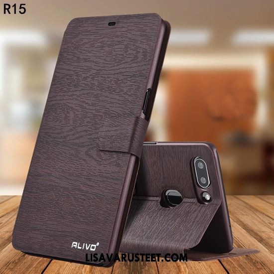 Oppo R15 Kuoret Nahkakotelo Suojaus Pesty Suede Murtumaton Puhelimen Kuori Kauppa