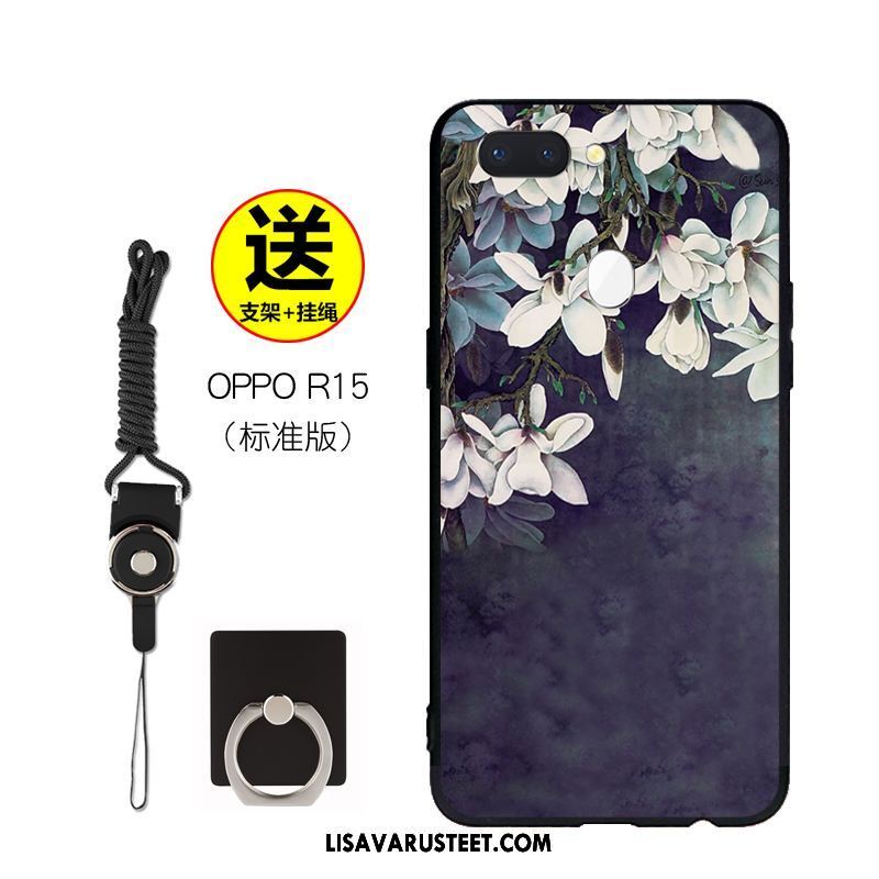 Oppo R15 Kuoret Silikoni Musta Kotelo Pesty Suede Persoonallisuus Halvat