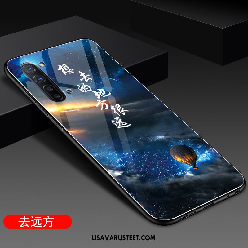Oppo Reno 3 Kuoret Lasi Silikoni Kotelo Trendi Sininen Myynti