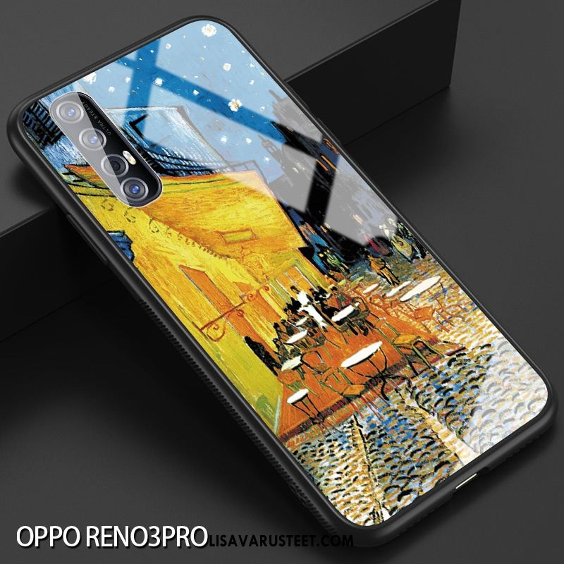 Oppo Reno 3 Pro Kuoret Lasi Sininen Murtumaton Trendi Suojaus Kuori Alennus