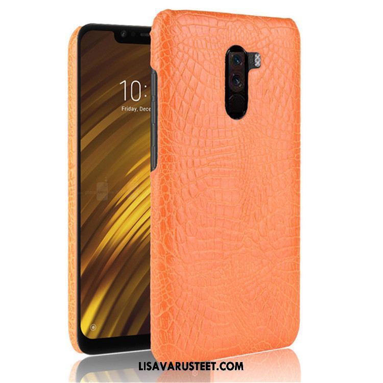 Pocophone F1 Kuoret Musta Suojaus Krokotiili Pieni Kukkakuvio Tarjous