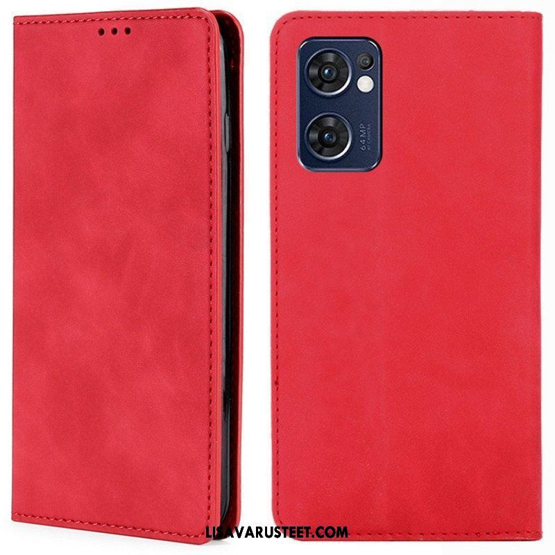 Puhelinkuoret Oppo Find X5 Lite Kotelot Flip Skin-touch Leather Effect