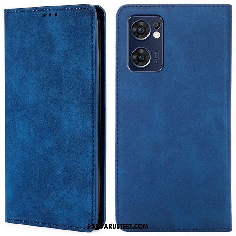 Puhelinkuoret Oppo Find X5 Lite Kotelot Flip Skin-touch Leather Effect