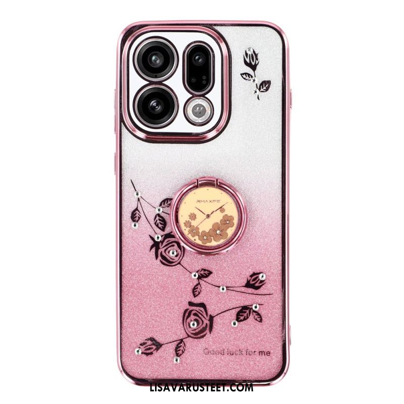 Puhelinkuoret Oppo Find X9 5g Kadem Kukkia Ja Strasseja Koristava Sormuksenpidike