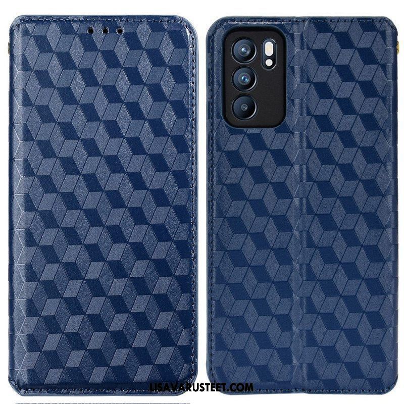 Puhelinkuoret Oppo Reno 6 5G Kotelot Flip 3d Diamond Leather Effect