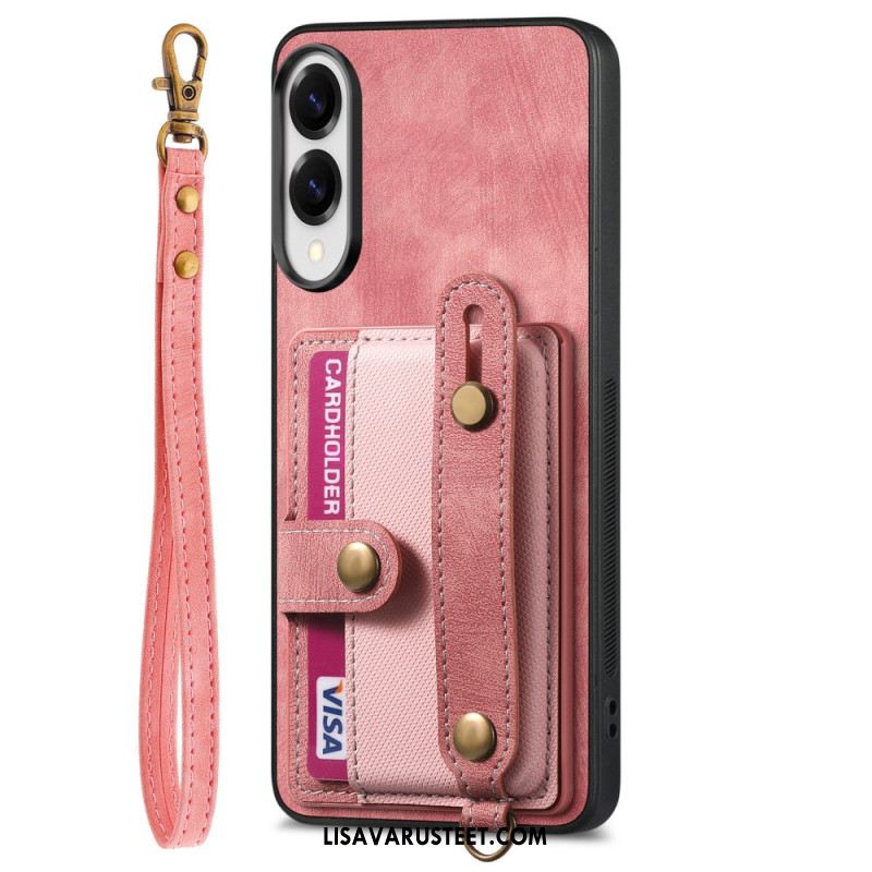 Puhelinkuoret Samsung Galaxy S25 5g Edge Retrokorttikotelo Ja Rannehihna