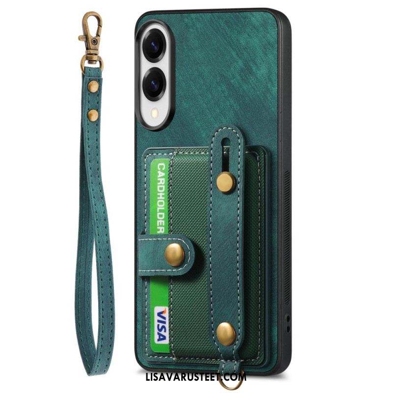 Puhelinkuoret Samsung Galaxy S25 5g Edge Retrokorttikotelo Ja Rannehihna