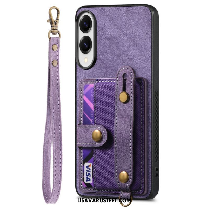 Puhelinkuoret Samsung Galaxy S25 5g Edge Retrokorttikotelo Ja Rannehihna