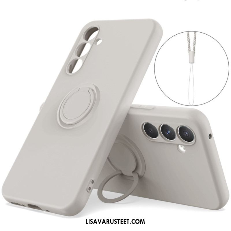 Puhelinkuoret Samsung Galaxy S25 Fe Silikoni Sormuspidikkeellä Ja Nauhalla