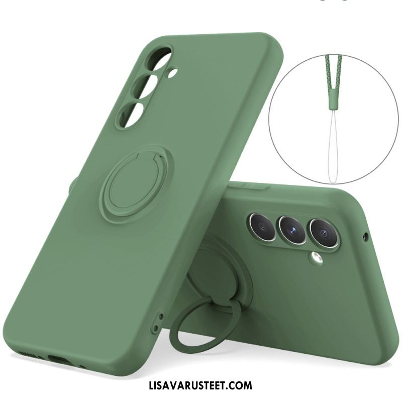 Puhelinkuoret Samsung Galaxy S25 Fe Silikoni Sormuspidikkeellä Ja Nauhalla