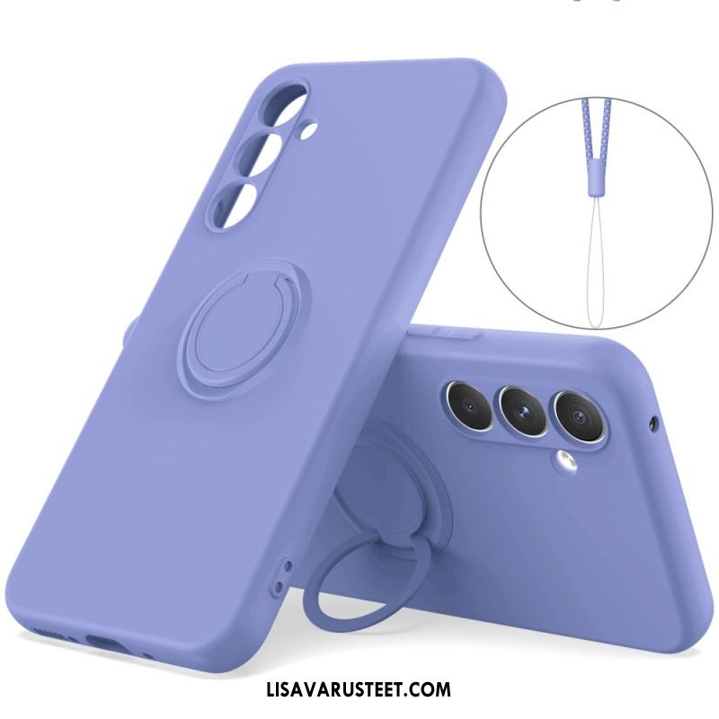 Puhelinkuoret Samsung Galaxy S25 Fe Silikoni Sormuspidikkeellä Ja Nauhalla