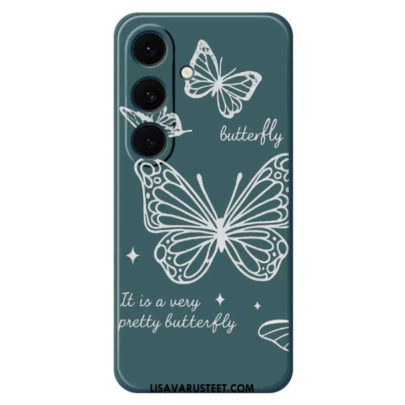 Puhelinkuoret Samsung Galaxy S25 Fe Valkoinen Perhos-silikoni