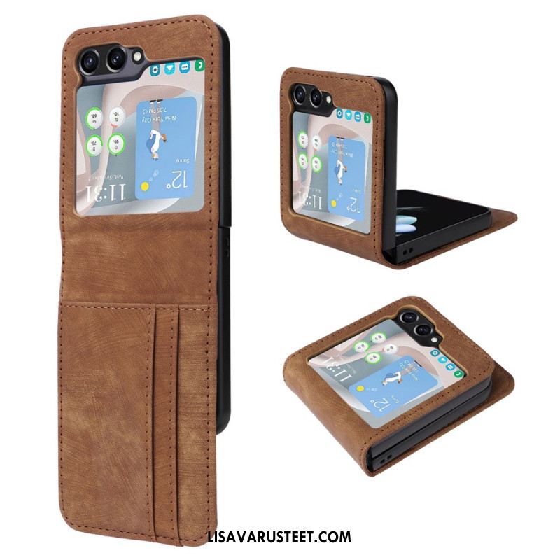 Puhelinkuoret Samsung Galaxy Z Flip 7 Fe Nahkakorttiefekti Pidike