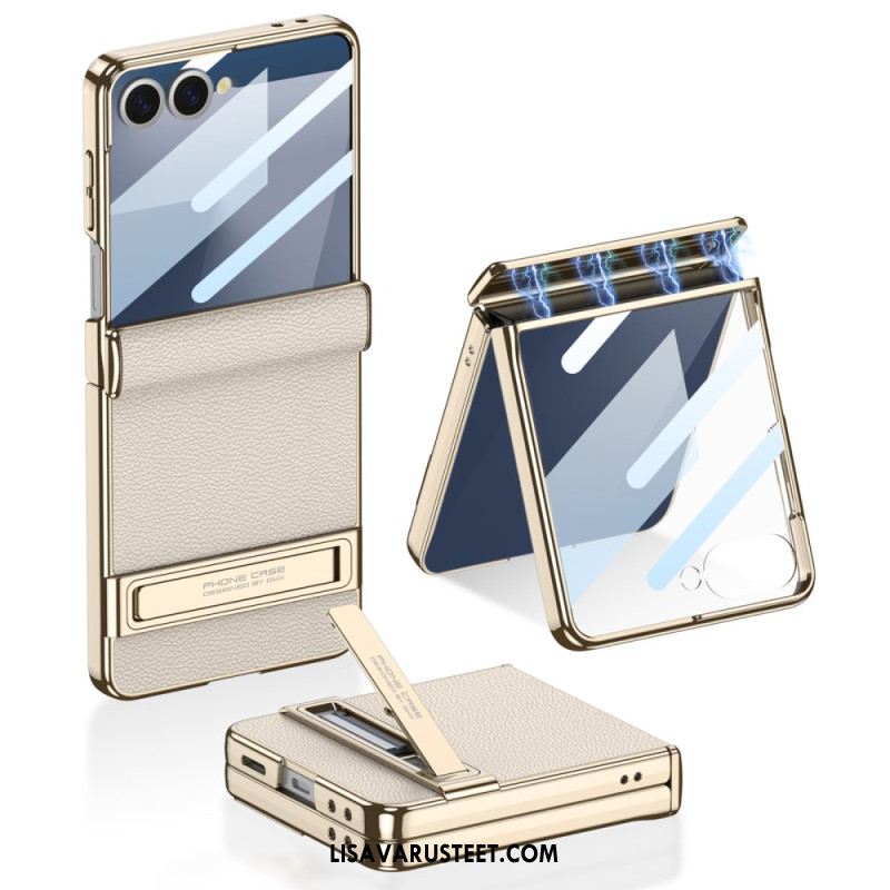 Puhelinkuoret Samsung Galaxy Z Flip 7 Keinonahka Ja Gkk-tuki