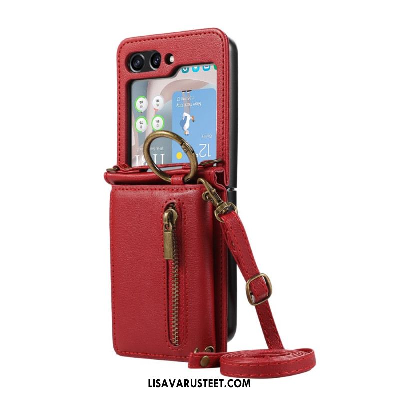 Puhelinkuoret Samsung Galaxy Z Flip 7 Lompakko Ja Olkahihna