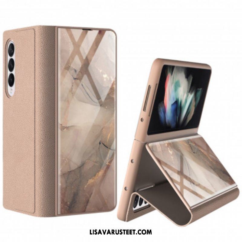 Puhelinkuoret Samsung Galaxy Z Fold 3 5G Kotelot Flip Gkk Marmori Karkaistu Lasi