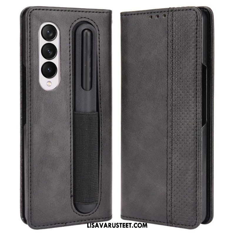 Puhelinkuoret Samsung Galaxy Z Fold 4 Kotelot Flip Retro Kynän Säilytys
