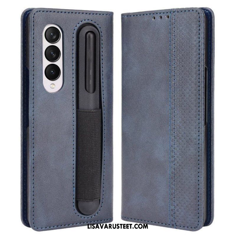 Puhelinkuoret Samsung Galaxy Z Fold 4 Kotelot Flip Retro Kynän Säilytys