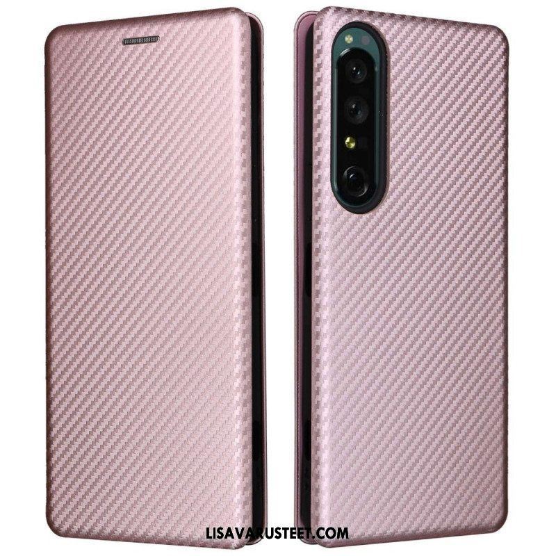 Puhelinkuoret Sony Xperia 1 IV Kotelot Flip Hiilikuiturakenne