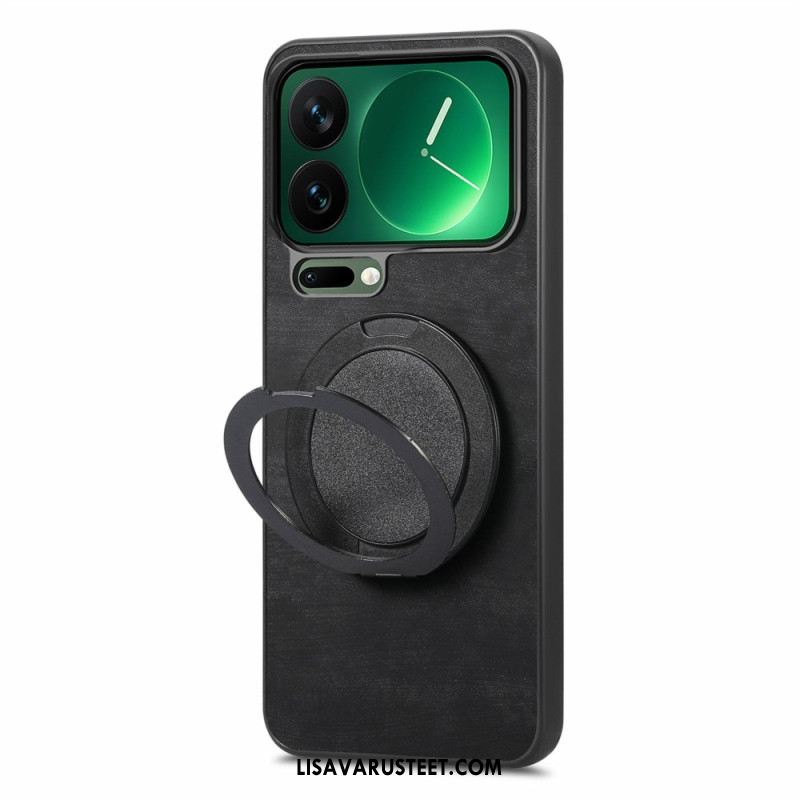 Puhelinkuoret Xiaomi 17 Pro Max Pyörivä Jalusta Ja Retrokuvioinen Nahkakuvio